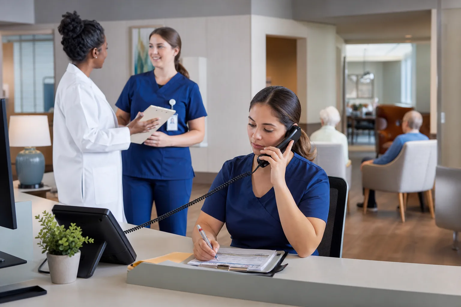 Assisted Living & Nursing team using modern business communications
