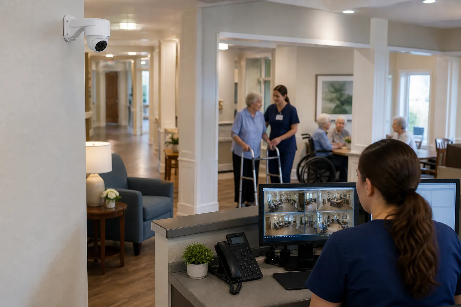 IP camera and site visibility system for Assisted Living & Nursing