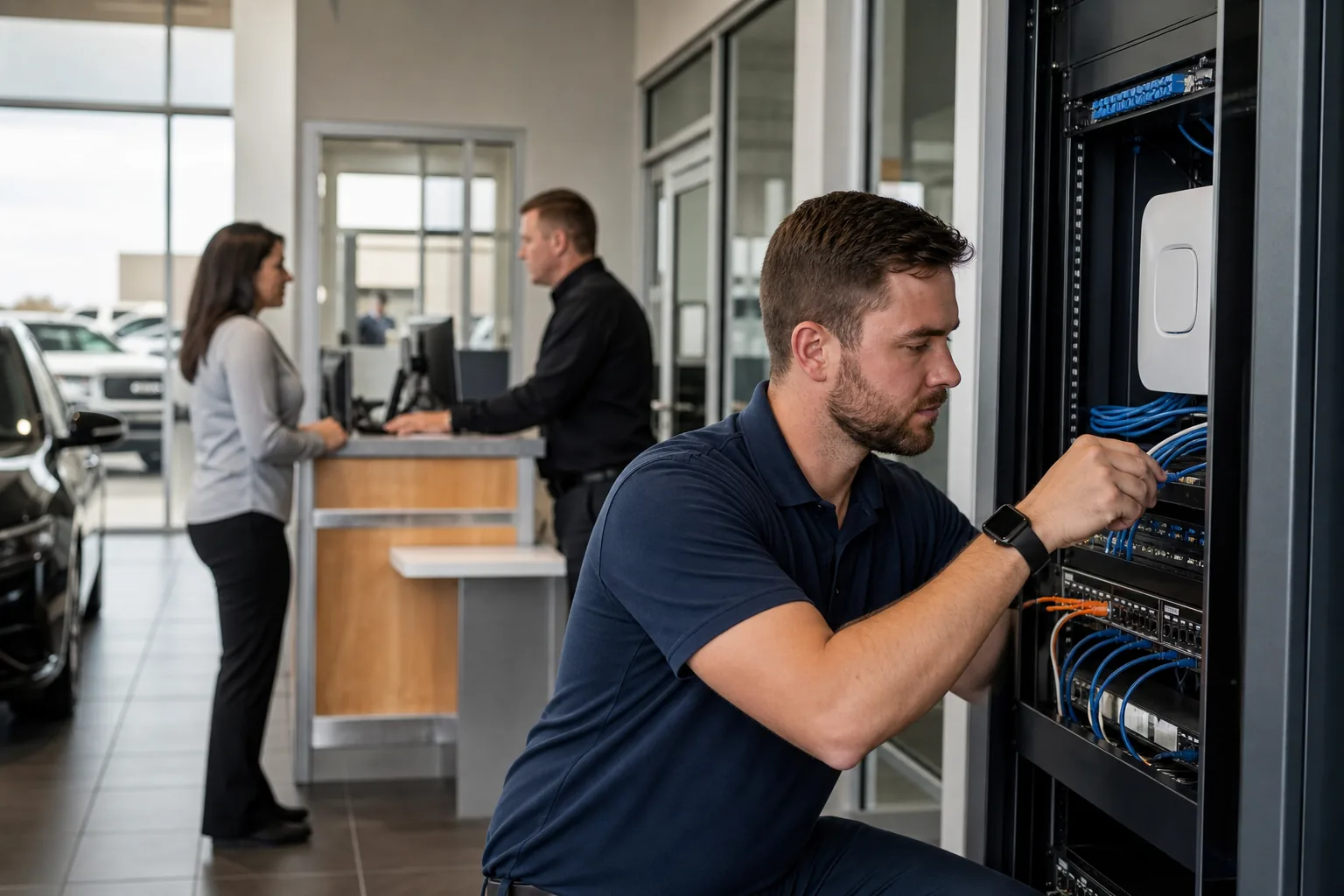 Structured network and data cabling for Auto Dealerships