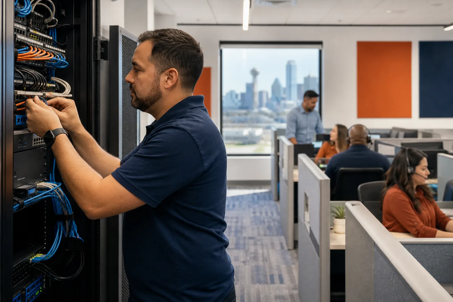 Structured network and data cabling for Call Centers