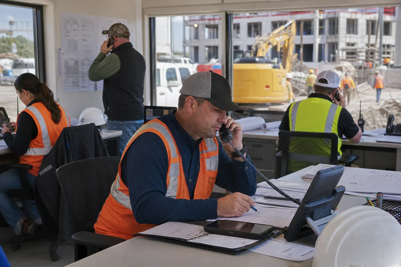 Construction Companies team using modern business communications