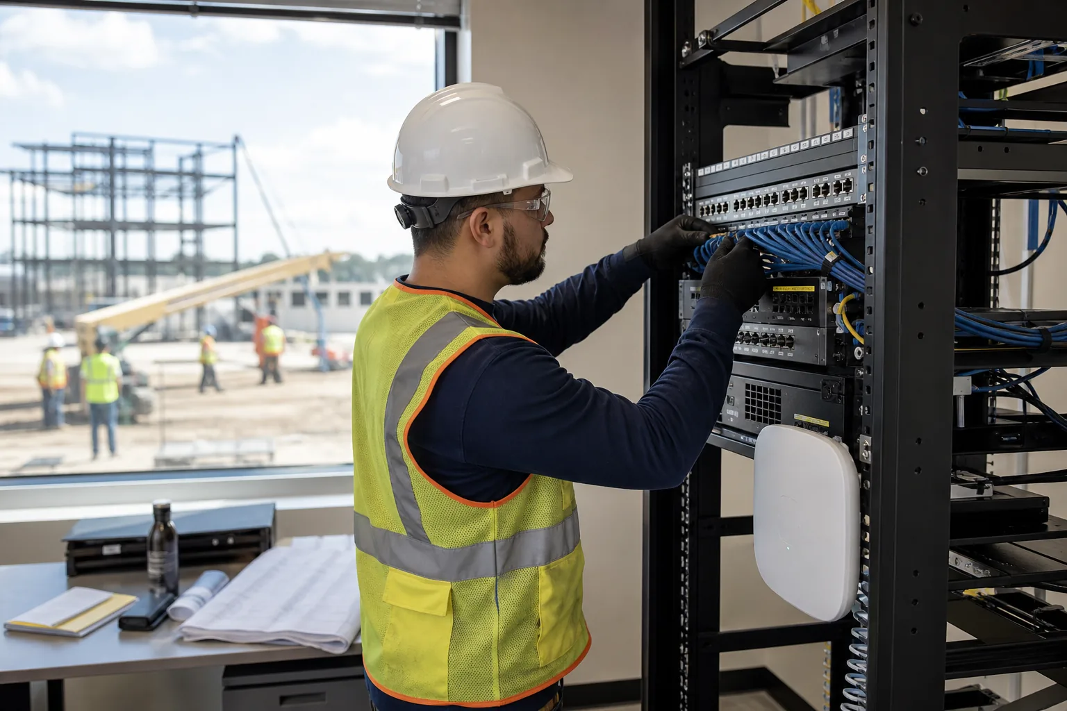 Structured network and data cabling for Construction Companies