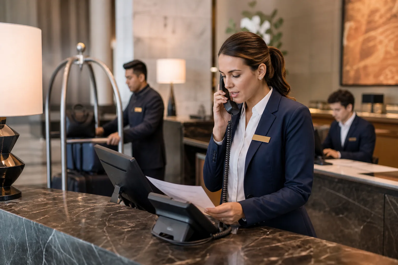 Hotels & Hospitality team using modern business communications