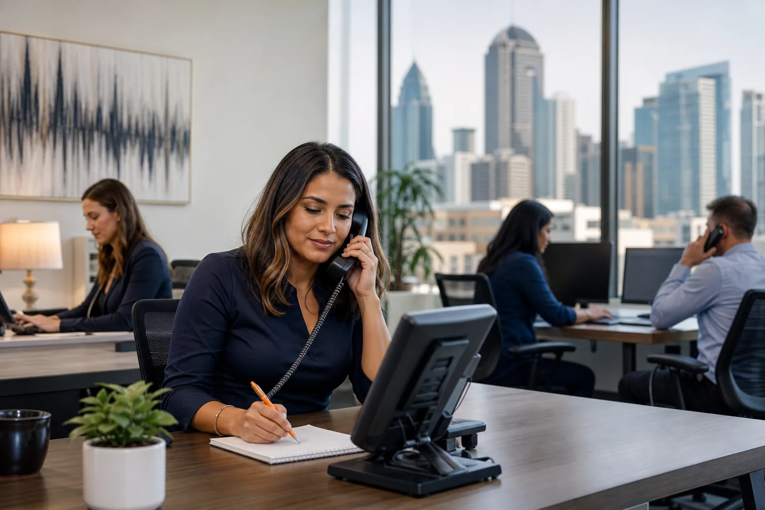 Real Estate team using modern business communications