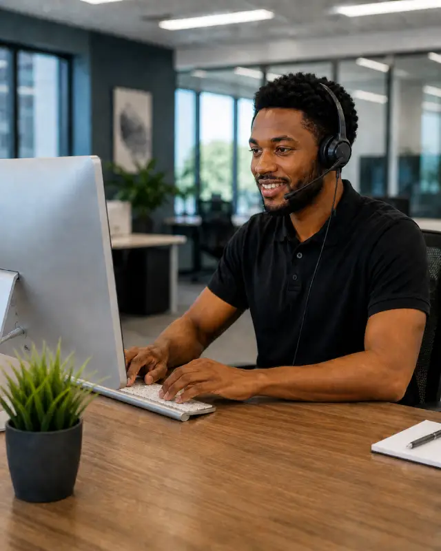 IT support specialist assisting a business user remotely